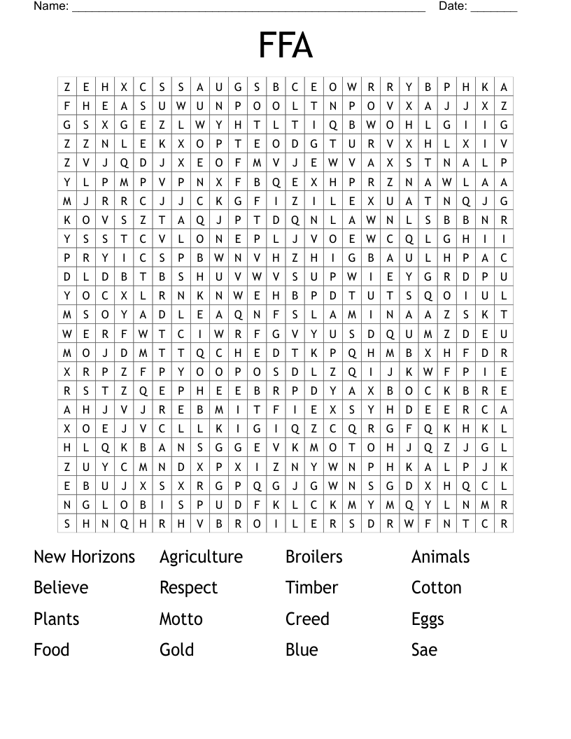 FFA  Word Search
