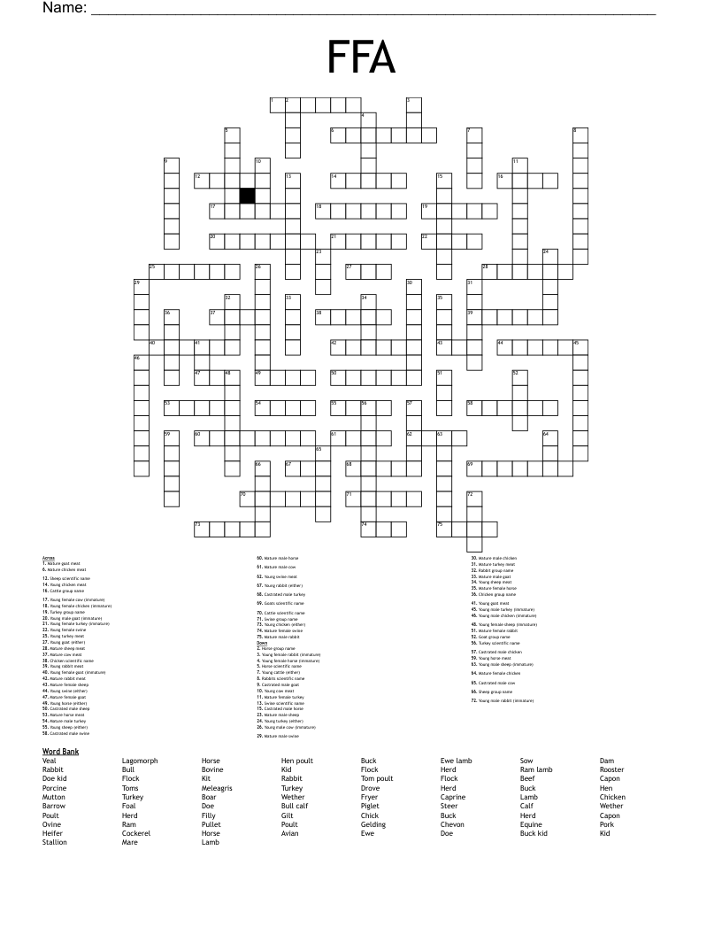 FFA  Crossword