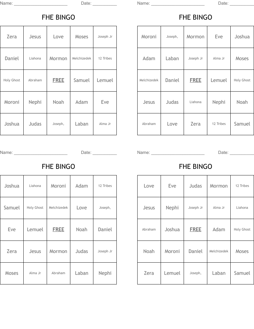 FHE BINGO