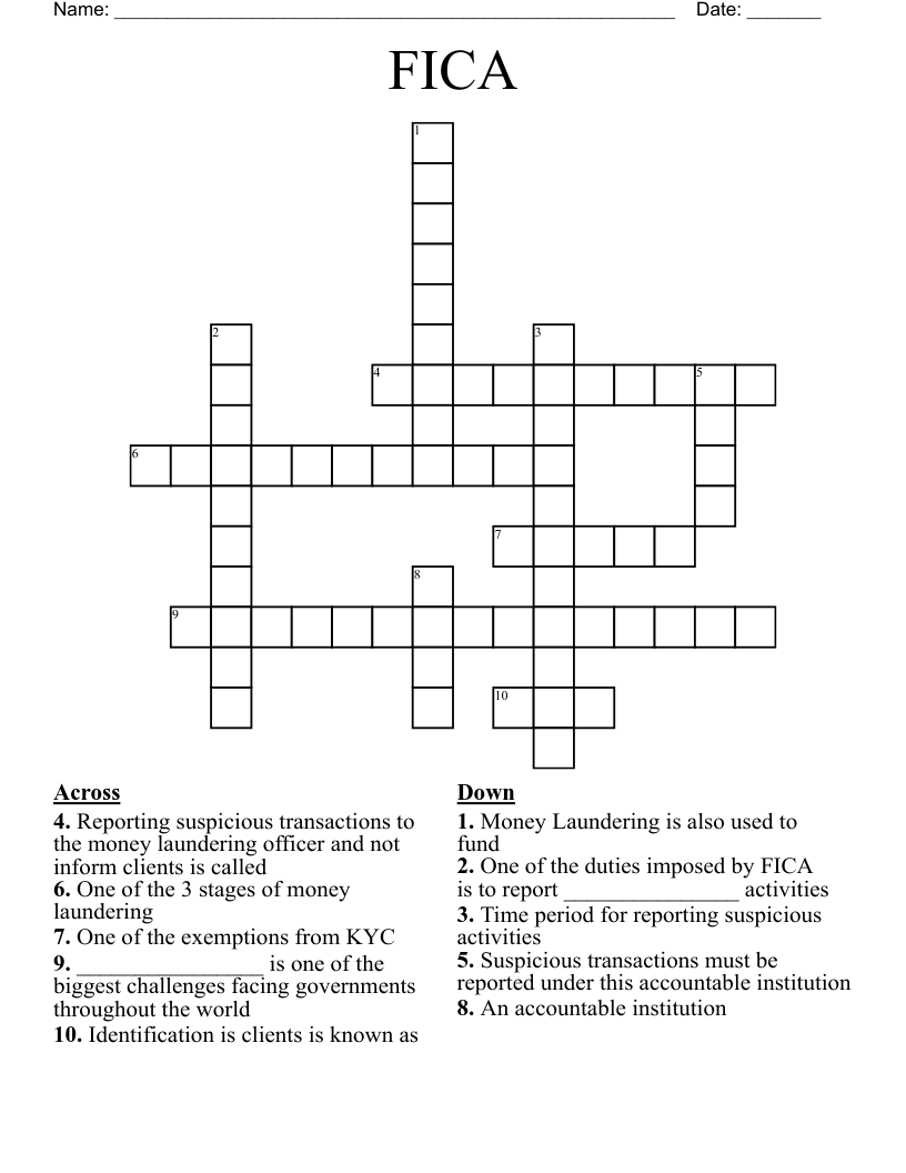FICA  Crossword