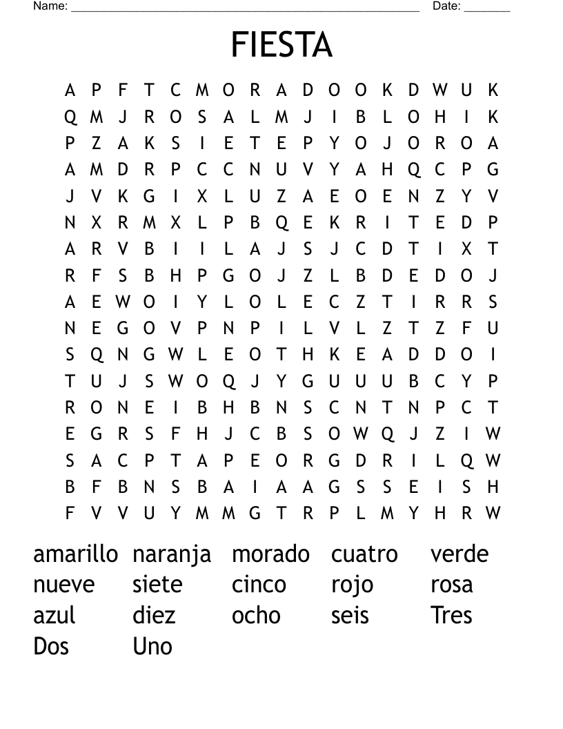 FIESTA Word Search