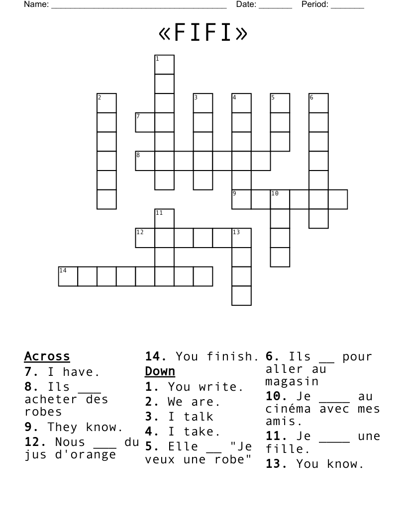«FIFI» Crossword
