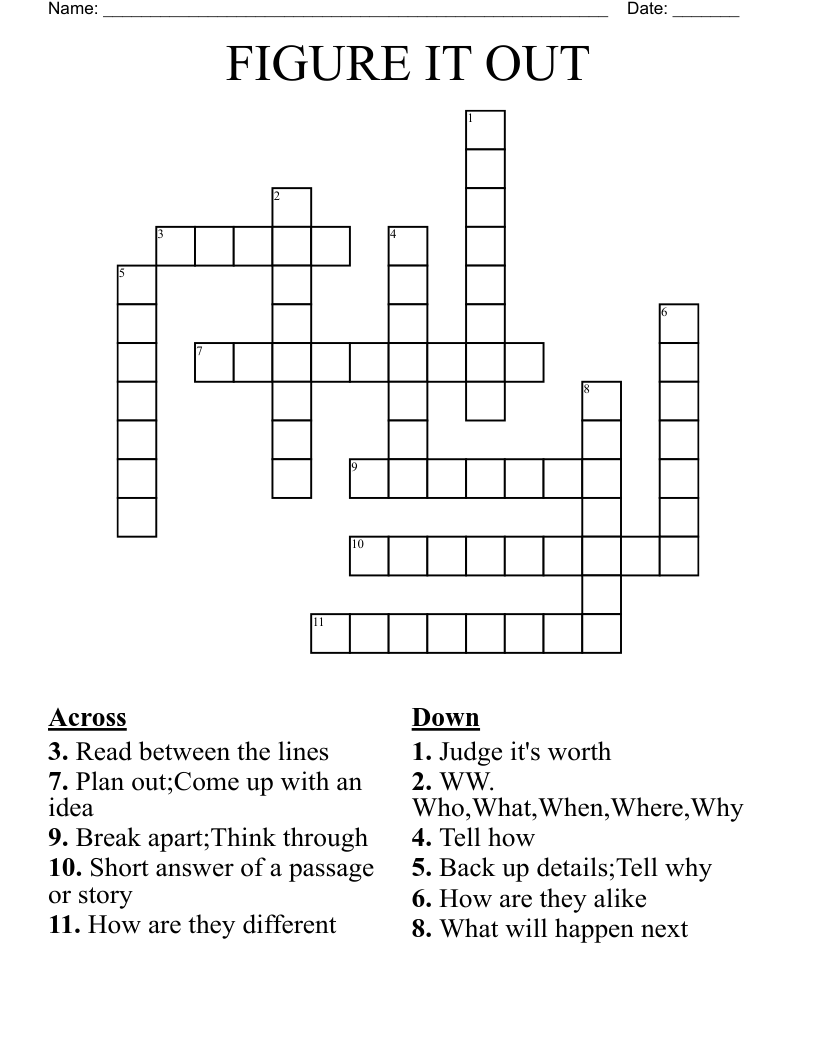 FIGURE IT OUT Crossword
