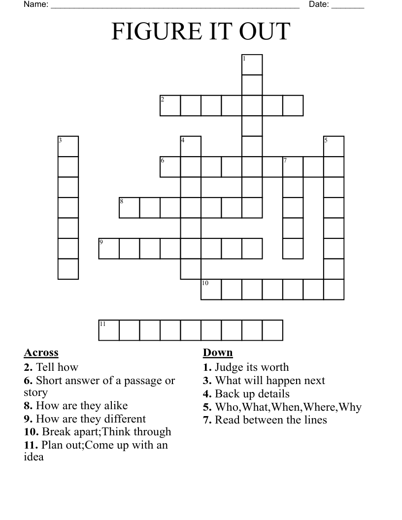 FIGURE IT OUT Crossword