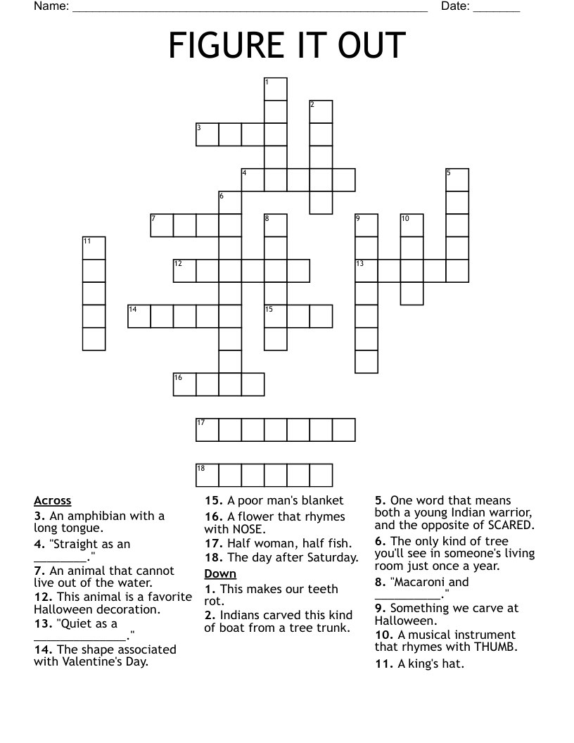 FIGURE IT OUT Crossword