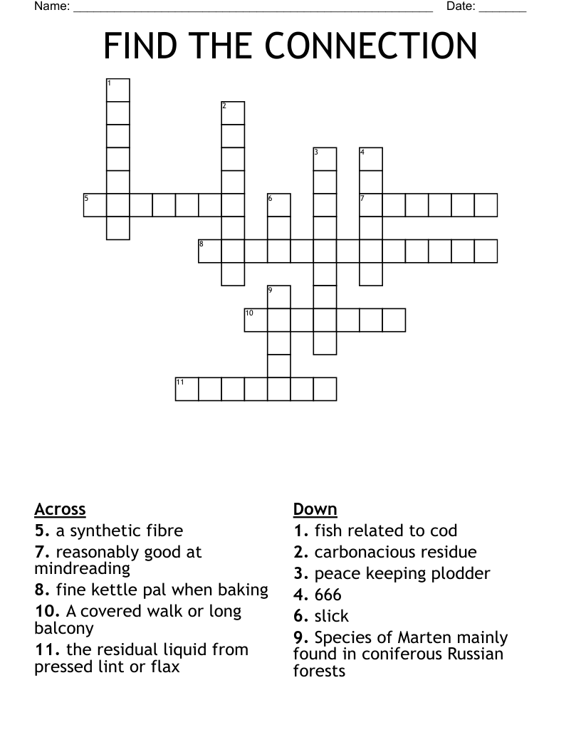 FIND THE CONNECTION Crossword