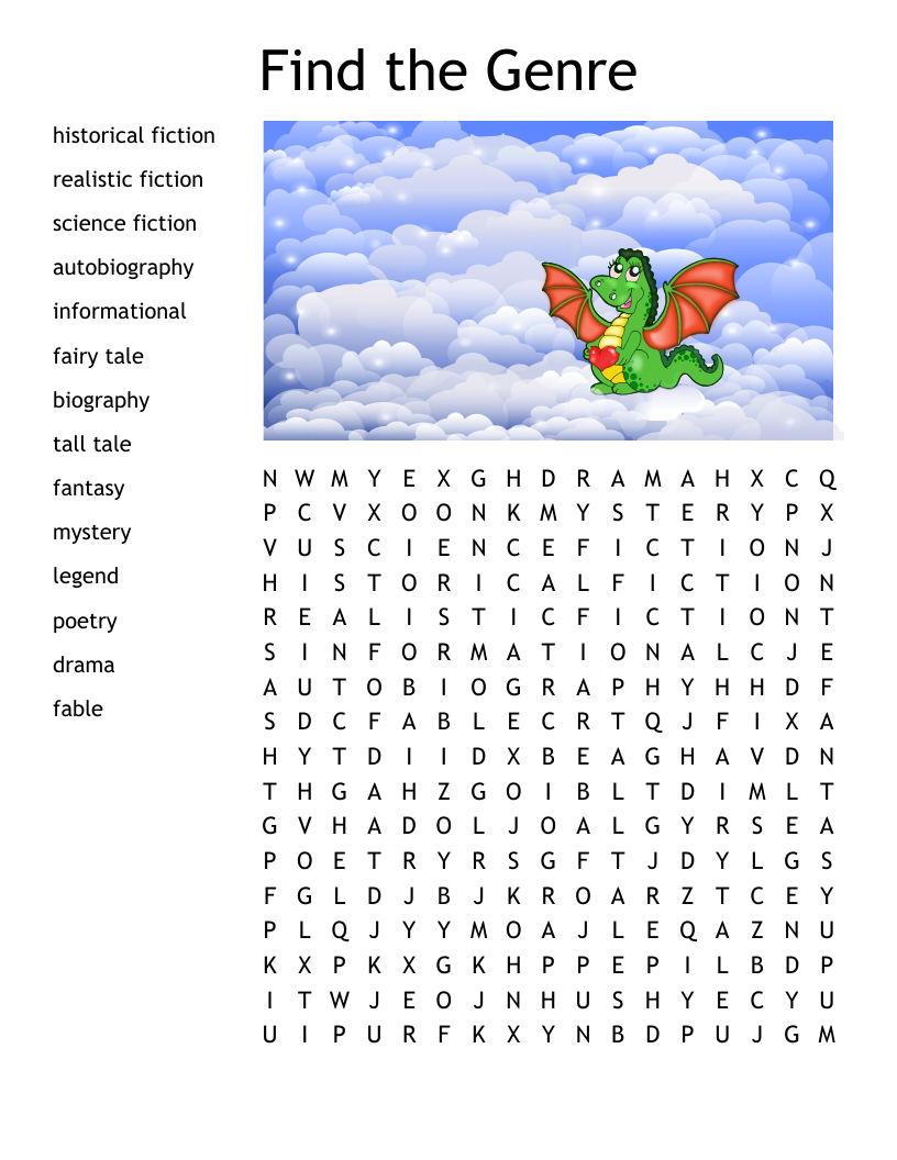 Find the Genre Word Search