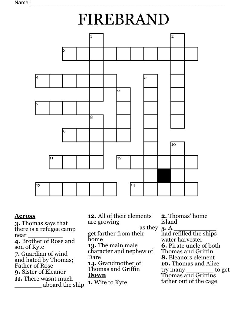 FIREBRAND Crossword