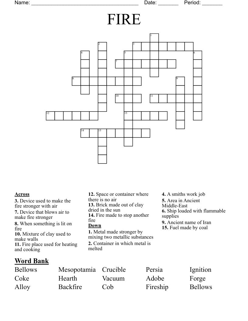 FIRE Crossword
