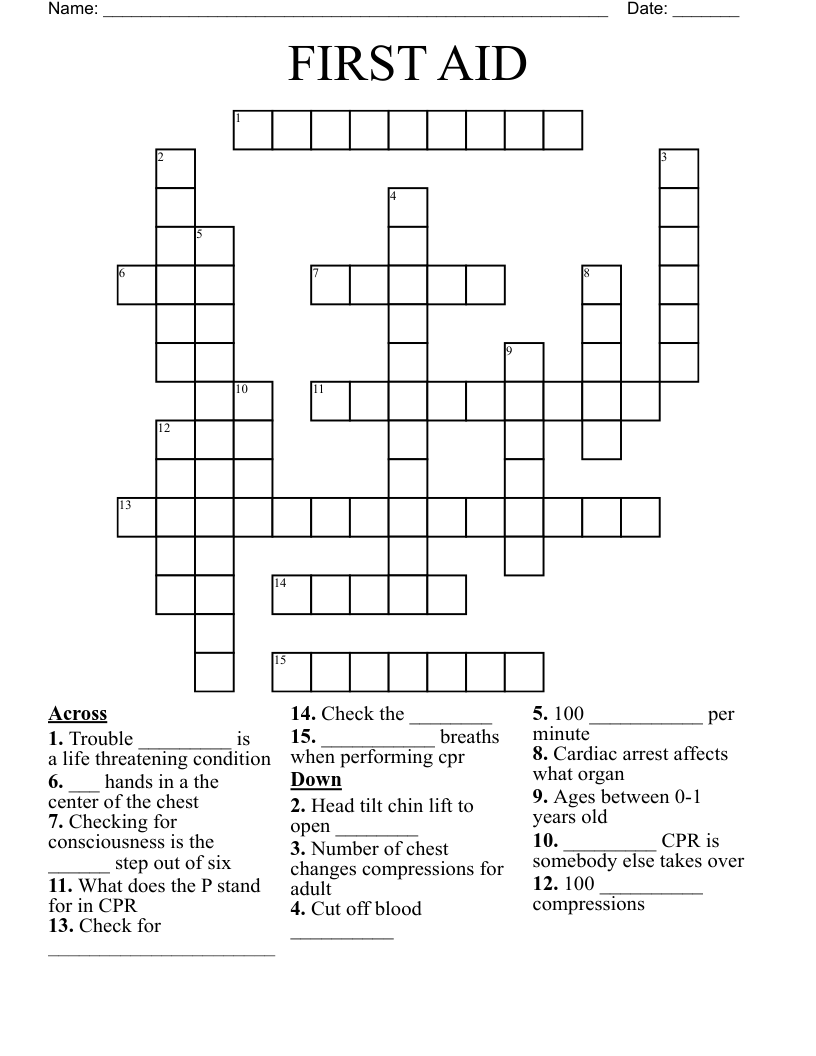 FIRST AID  Crossword