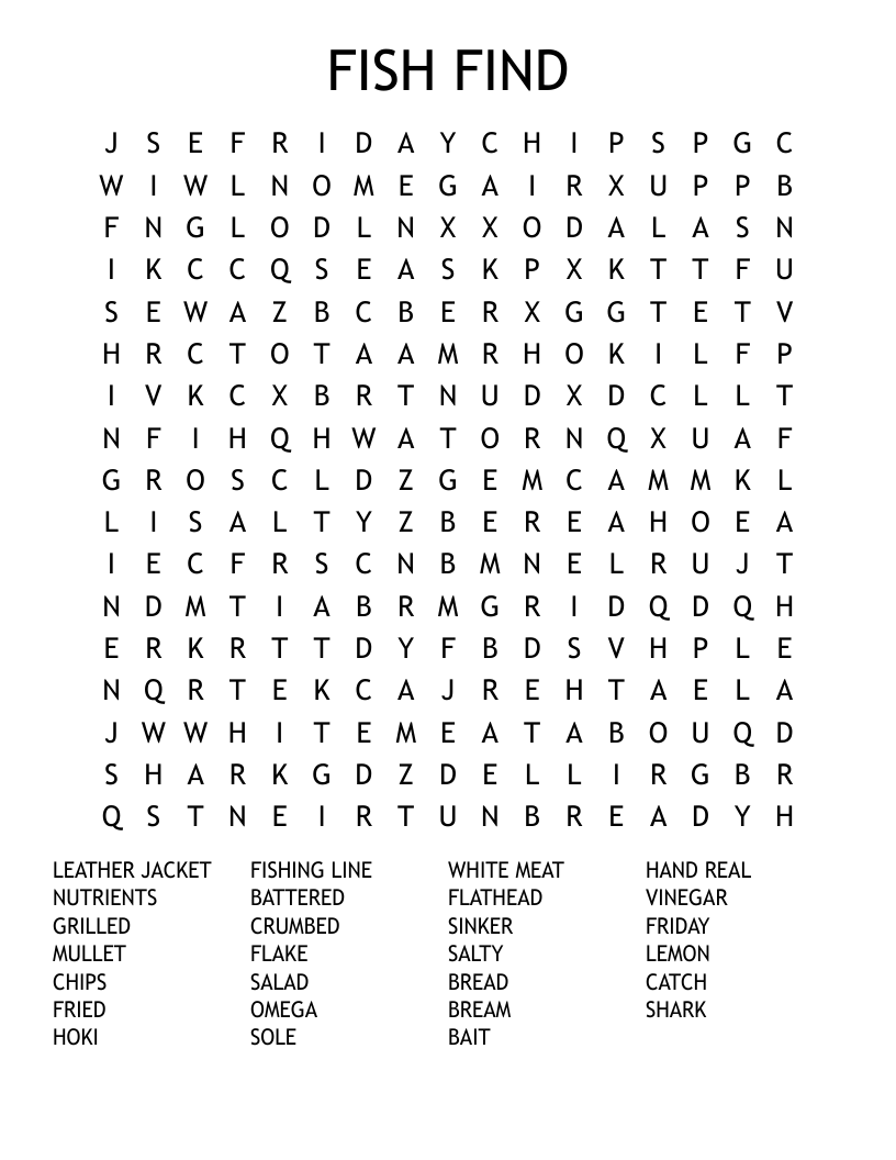 FISH FIND Word Search