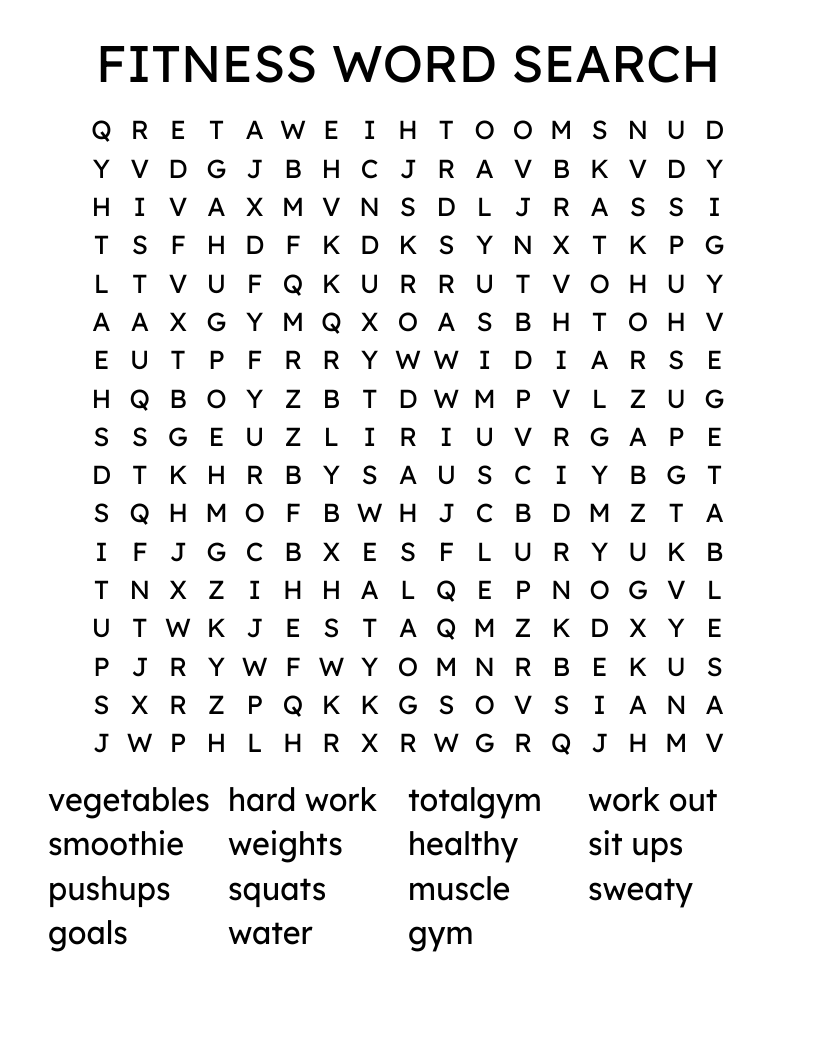 FITNESS WORD SEARCH 