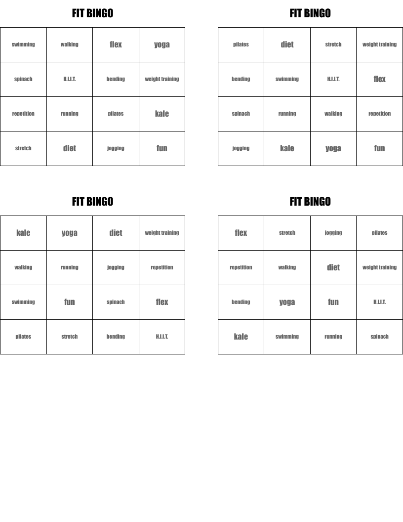 FIT BINGO
