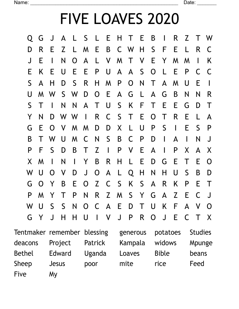 FIVE  LOAVES  2020 Word Search