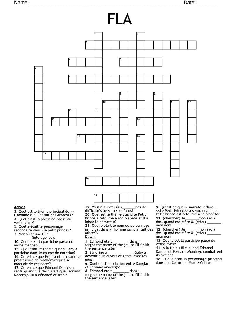 FLA Crossword