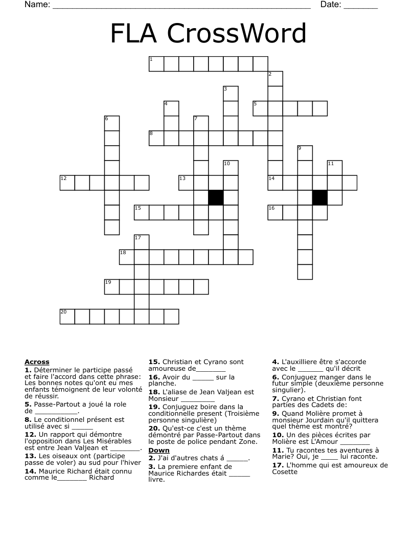 FLA CrossWord