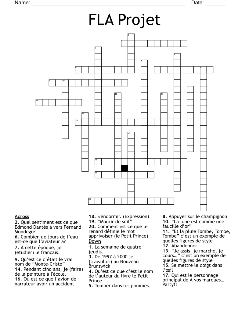 FLA Projet Crossword
