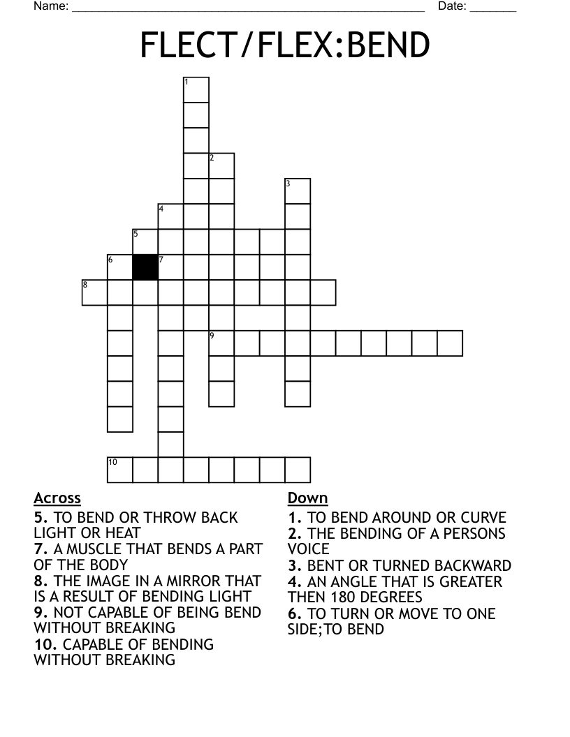 FLECT/FLEX:BEND Crossword