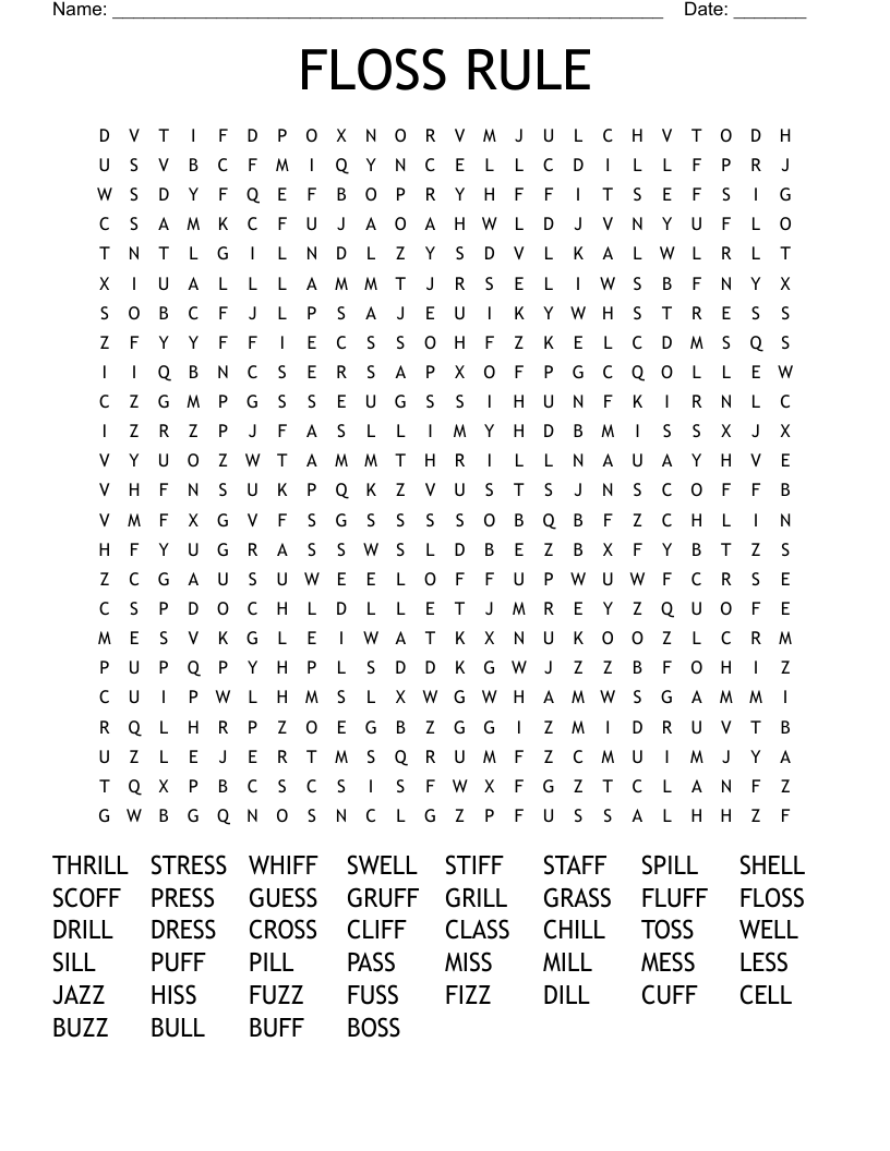 FLOSS RULE Word Search