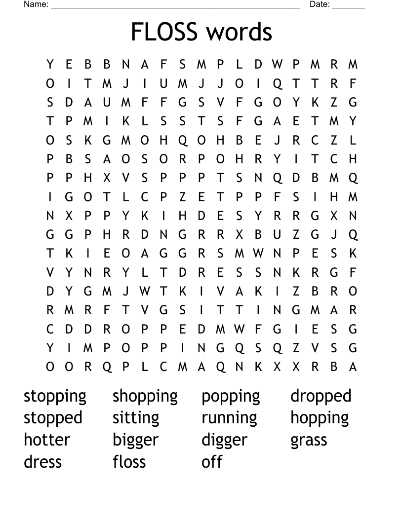 FLOSS words Word Search