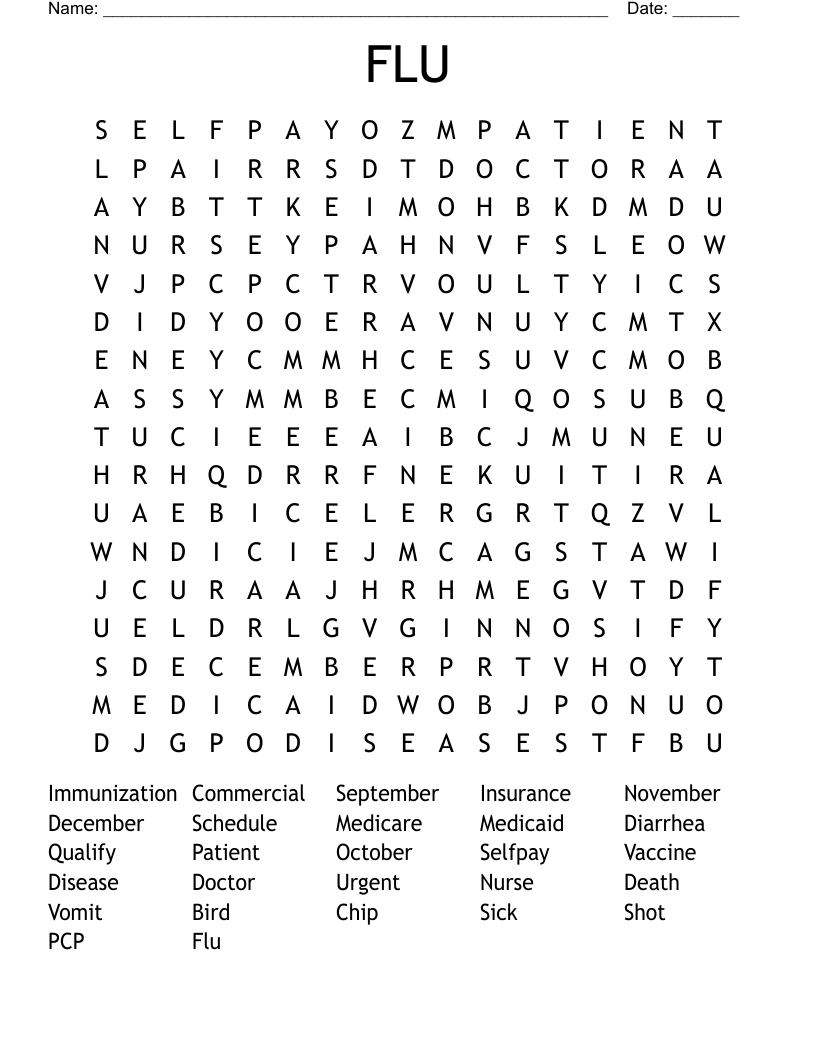 FLU Word Search