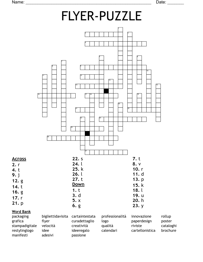 FLYER-PUZZLE Crossword