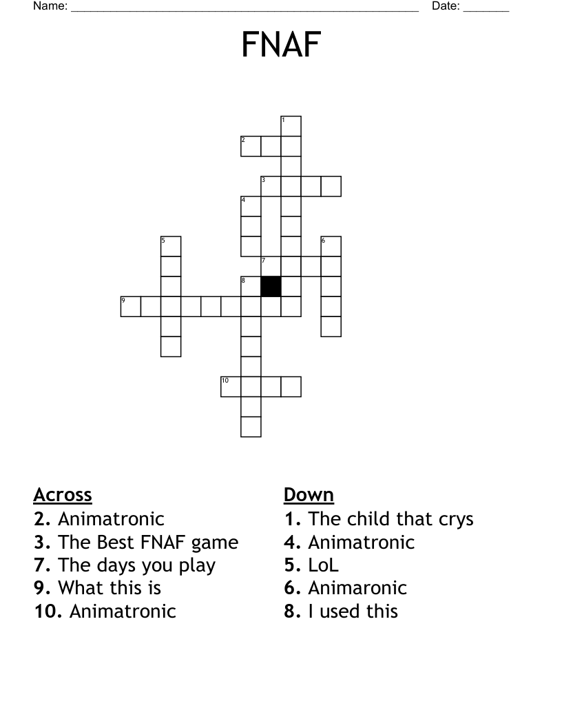 FNAF Crossword