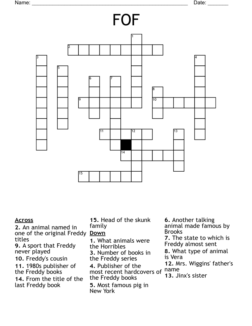 FOF Crossword