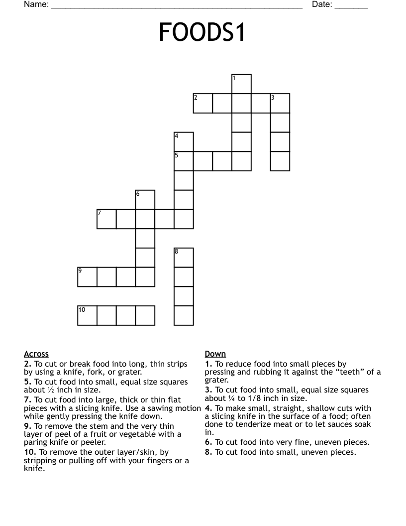 FOODS1 Crossword