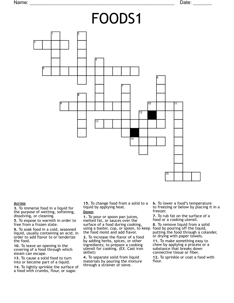 FOODS1 Crossword