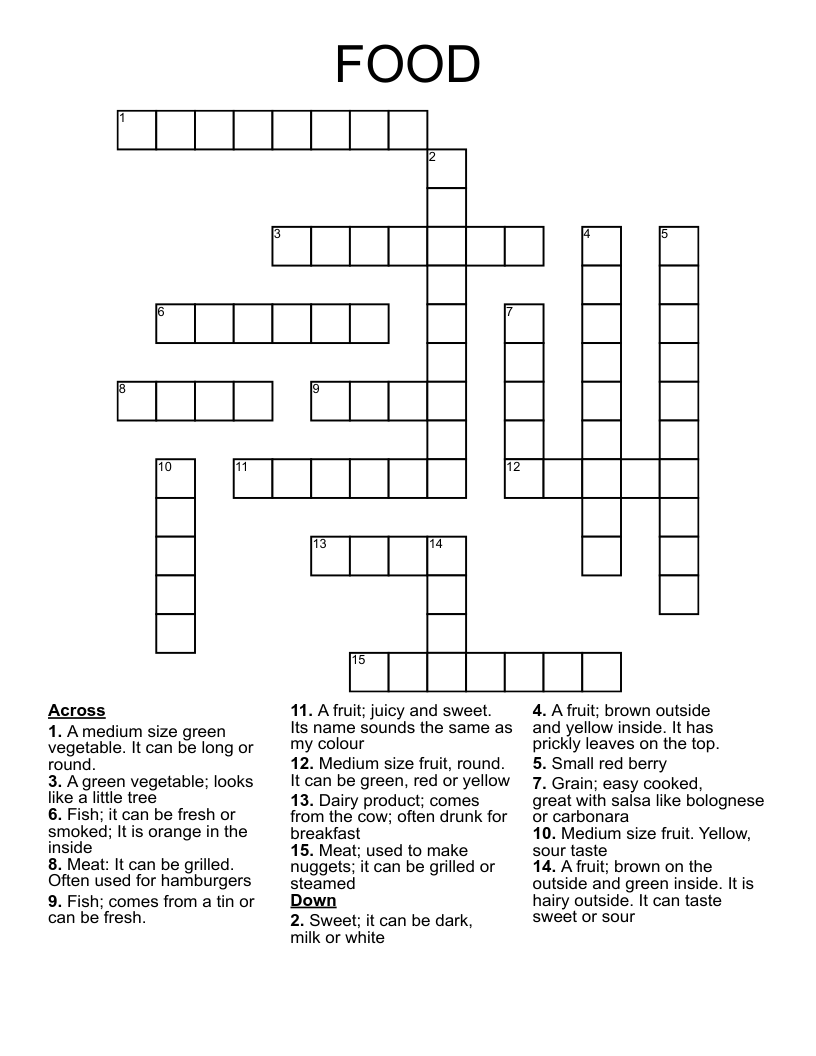 FOOD Crossword