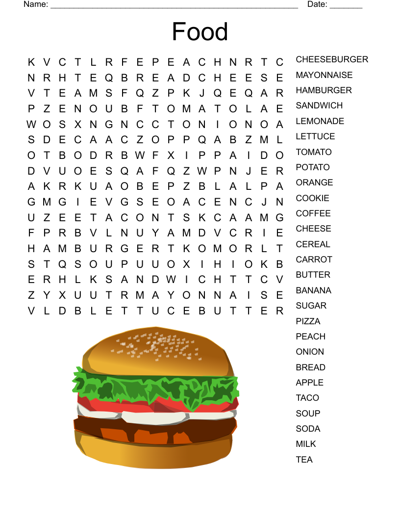 Food Word Search