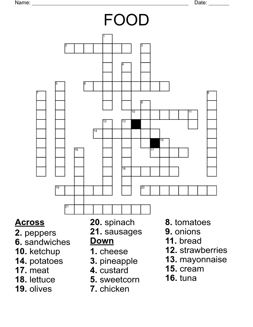 FOOD Crossword