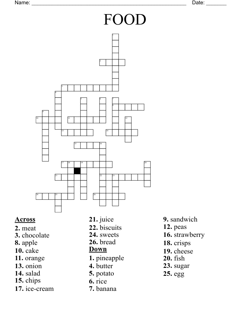 FOOD Crossword