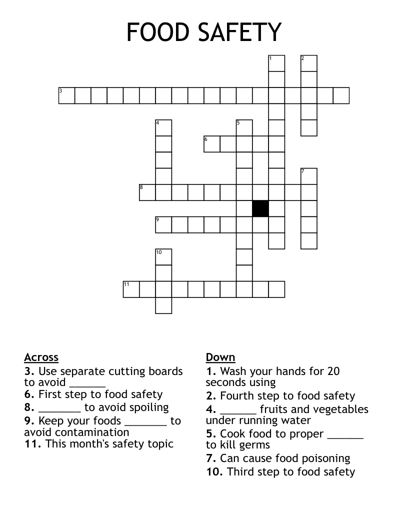 FOOD SAFETY Crossword