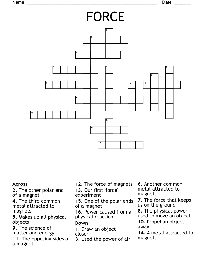 FORCE Crossword