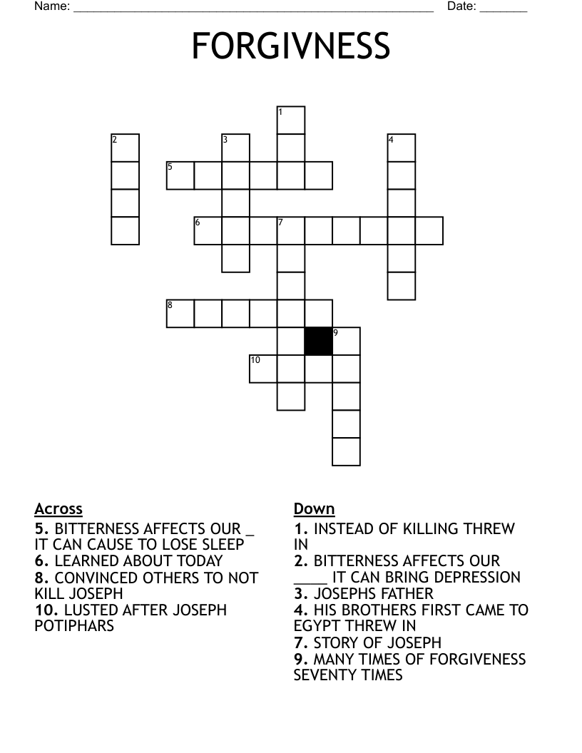 FORGIVNESS Crossword