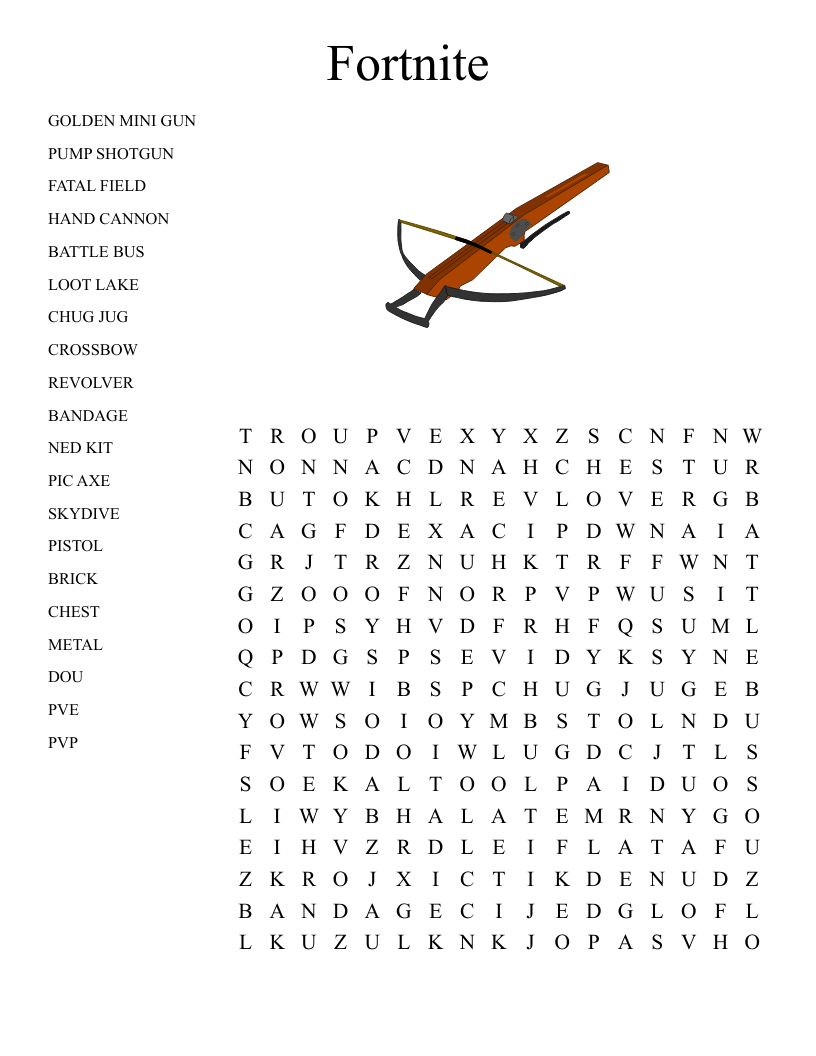 Fortnite Word Search