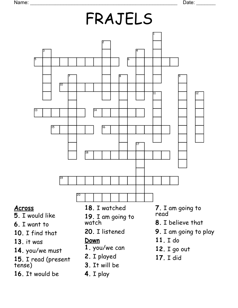 FRAJELS Crossword