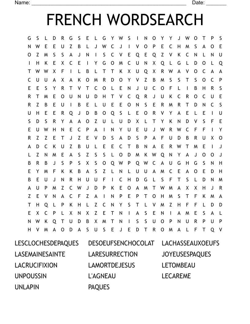 FRENCH WORDSEARCH