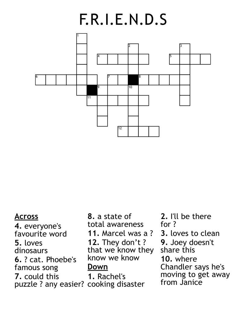 F.R.I.E.N.D.S Crossword