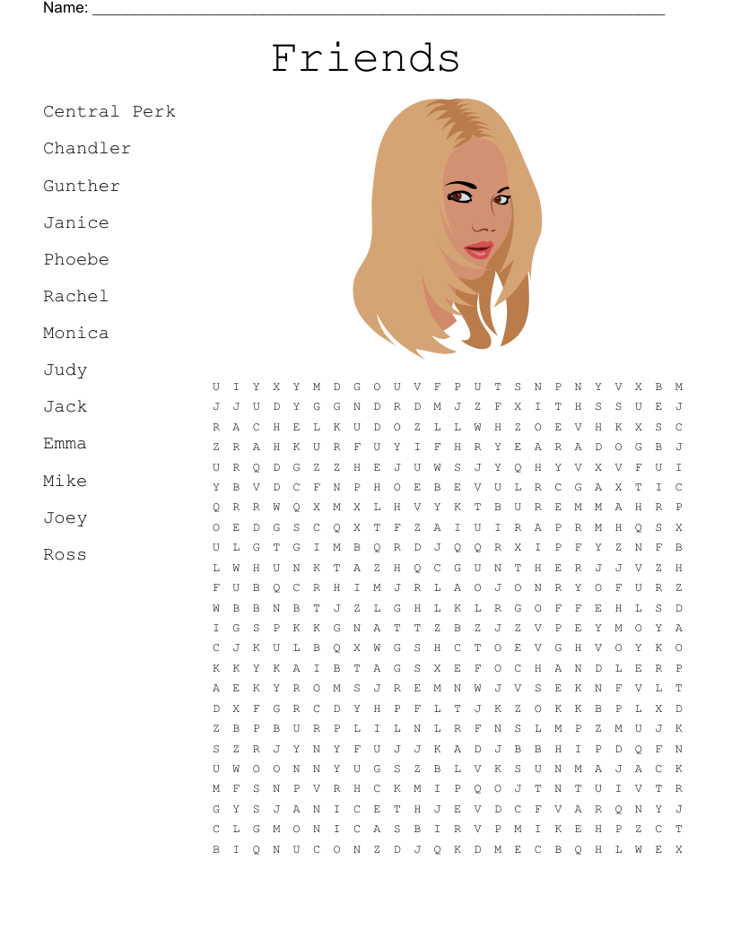 Friends Word Search