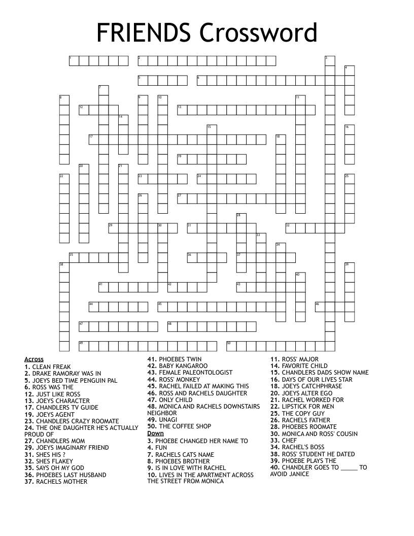 FRIENDS Crossword
