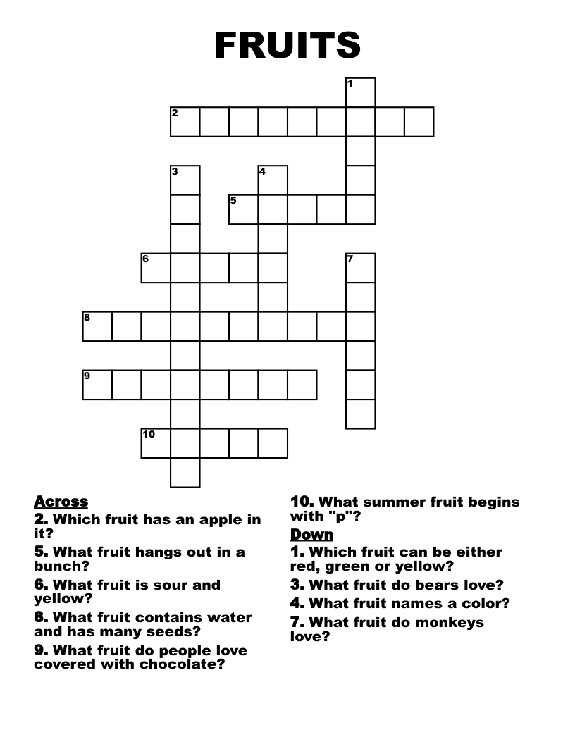 FRUITS Crossword