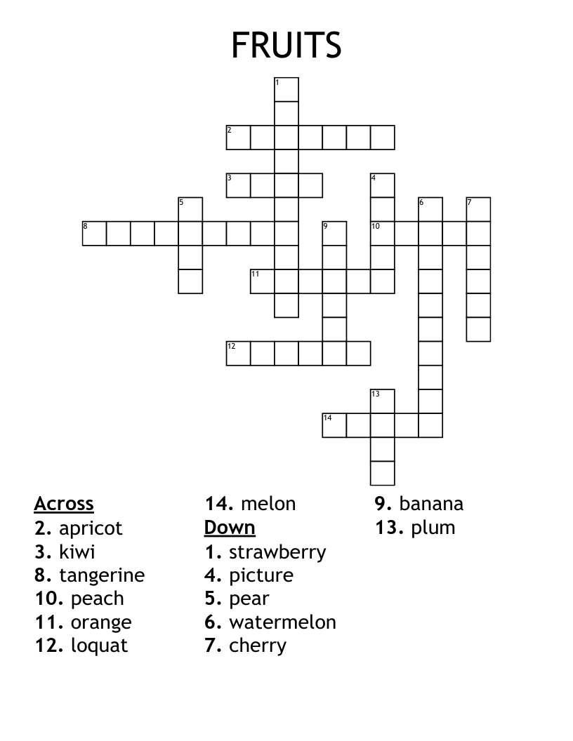 FRUITS Crossword