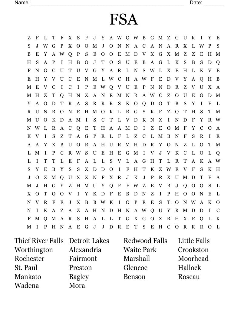 FSA Word Search