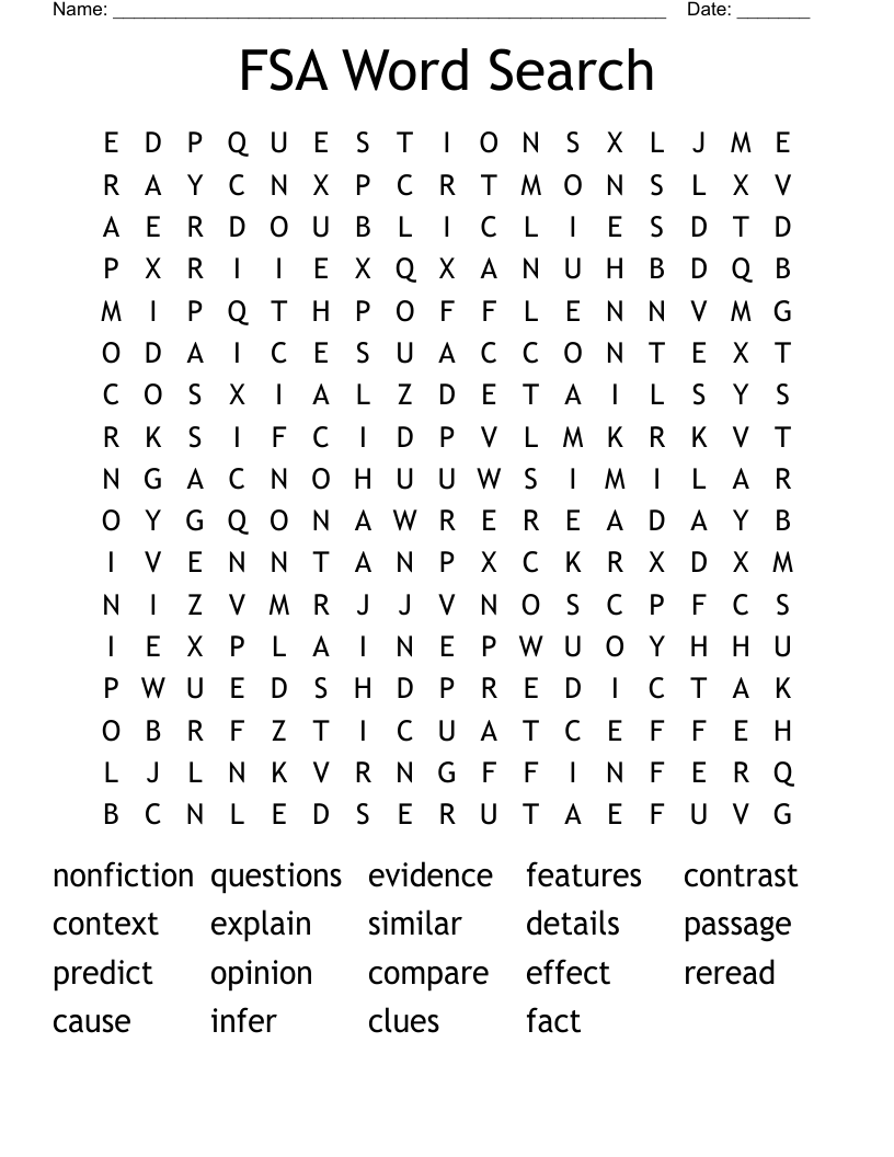 FSA Word Search
