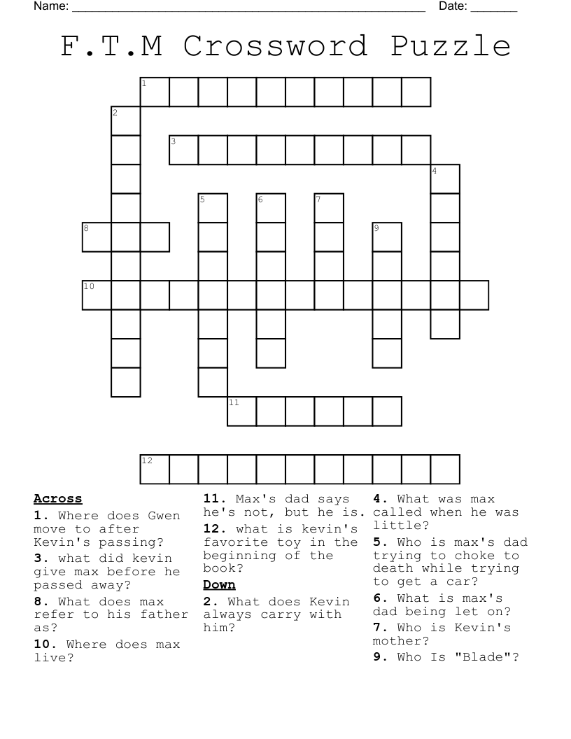 F.T.M Crossword Puzzle