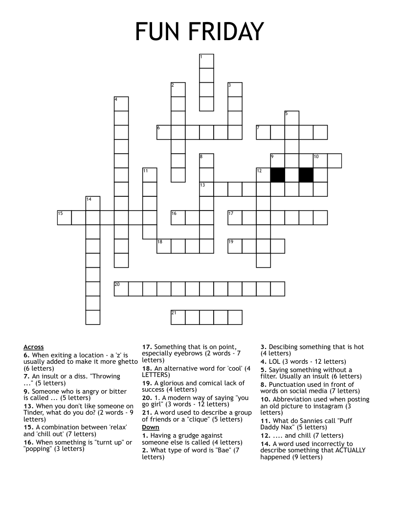 FUN FRIDAY Crossword