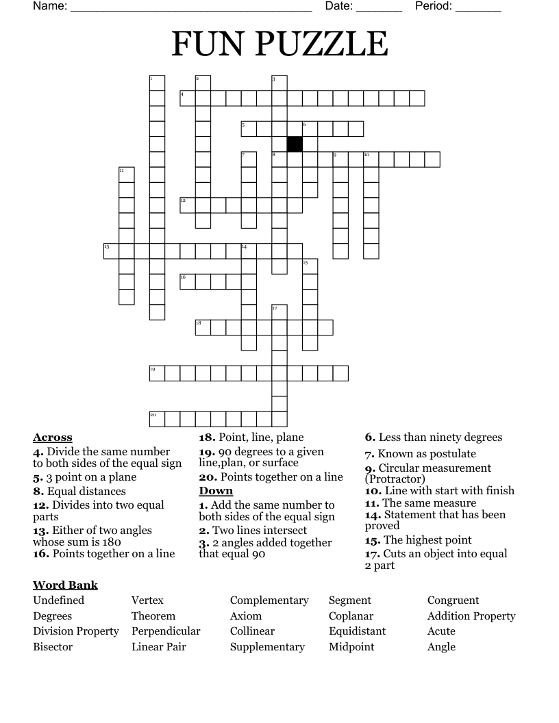 FUN PUZZLE Crossword
